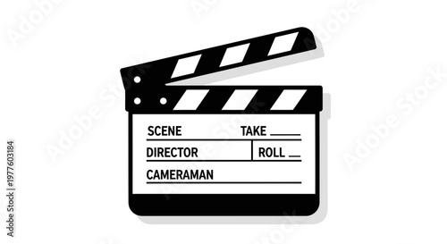 Film clapper board icon for movie production