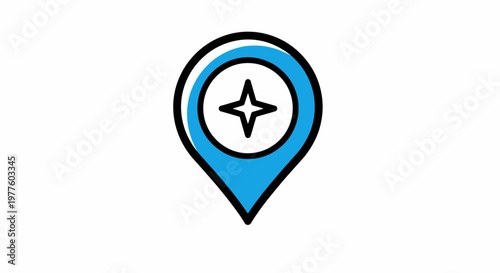 Free Download Blue Location Pin Icon with Compass Navigation Symbol - GFXLoad
