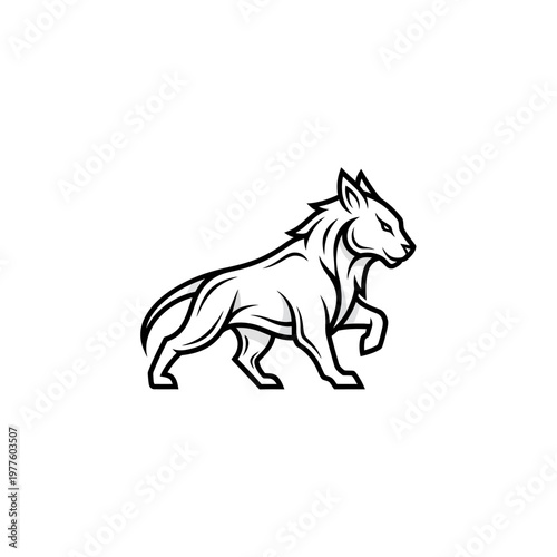 Stylized illustration of a fierce wolf in motion.