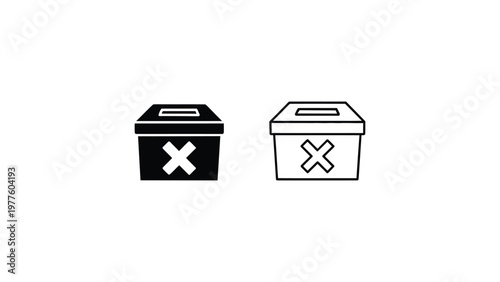 trash bin delete icons set with solid and outline styles recycle waste symbol minimal flat design isolated on light background vector