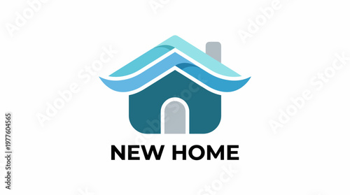 An artistic representation of a modern home, showcasing a sleek, welcoming design with flowing curves, symbolizing new beginnings, comfort, and the essence of home.