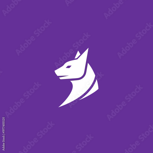 Modern abstract white fox head logo design.