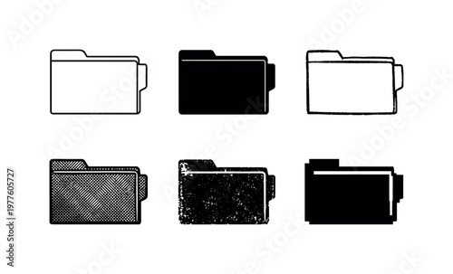 Six Manila Folder Variants. Manila document folder with side tab used for filing contracts reports and forms | Create ONE image