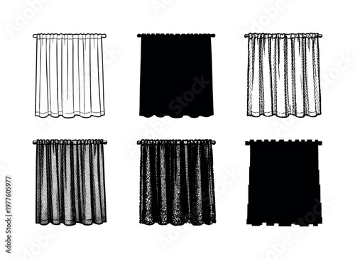 Window curtain panel with soft fabric folds and top rod pocket, used to provide privacy and block light indoors | Create ONE