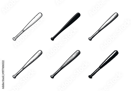 Wooden baseball bat with rounded barrel and tapered handle, used by players to hit pitched balls during a game | Create ONE image