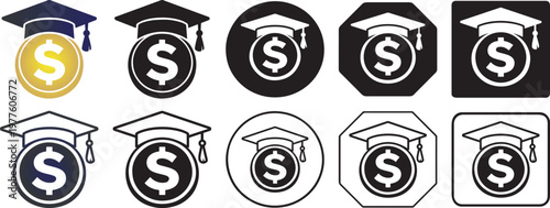 Colorful education grant icon design.