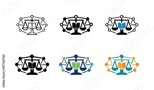 Icon concept focused on reformed educational ecosystems, represented through a balanced learning symbol combined with abstract