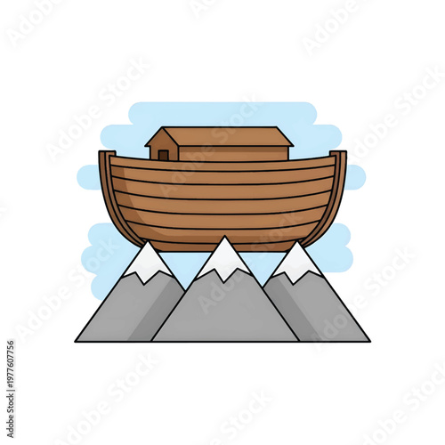 Minimalist Viking Longship Flat Vector Illustration