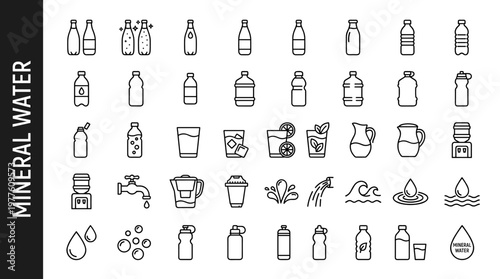 Clear mineral water bottles, sparkling water bottles, still water bottles, glass water bottle, plastic water bottle, water bottle