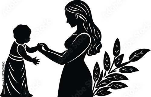 Two men shaking hands with a large plant and money bag between them black and white business meeting