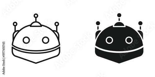 Contrasting robot characters with different color schemes and expressions