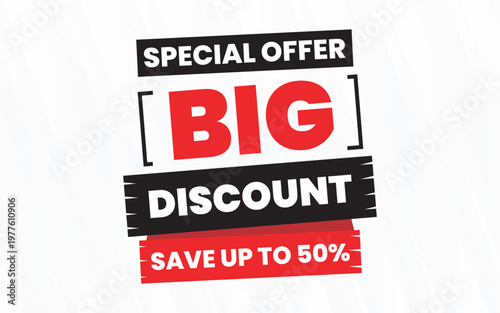 Eye-Catching Big Discount Sale Banner with Modern Promotional Offer Design