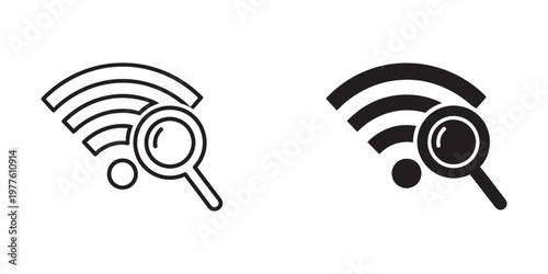 Comparison of wifi signal strength under magnifying glass inspection