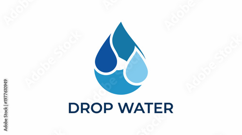A modern and sleek water drop logo design, symbolizing freshness and purity, suitable for brands focused on hydration, eco-friendly products, and sustainability initiatives.