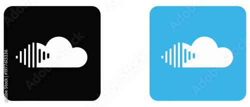 cloud sound wave icon set audio symbols