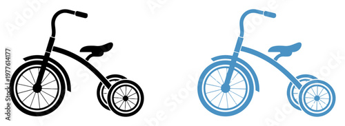 kids tricycle silhouette icon set vector