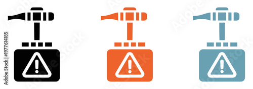 fitness warning sign with dumbbell icon