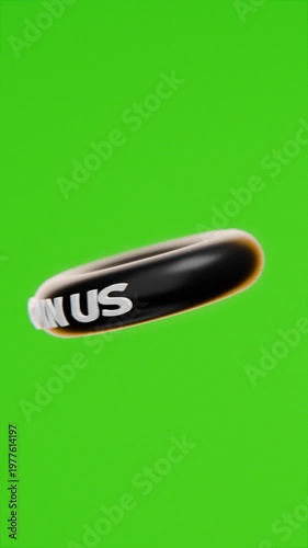 animated text on a doughnut shape saying join us, on green screen background. Recruitment, employment