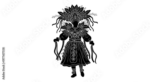 Fantasy creature, mythical being, dark illustration, gothic style vector