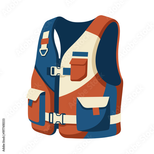 A vivid life jacket exemplifies safety and preparedness for water sports and activities, emphasizing the necessity of safety gear for fun and secure experiences.