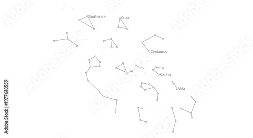 Celestial Constellations Map: Star Patterns of the Night Sky