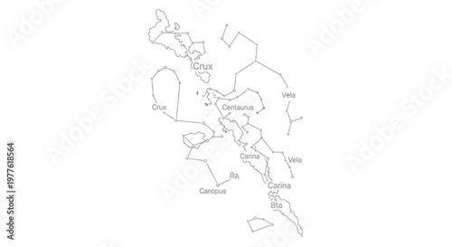 Southern Cross Constellation Map - Celestial Navigation and Astronomy
