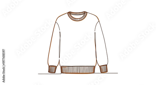 Cozy Crew Neck Sweater Sketch - Casual Knitwear Fashion Illustration