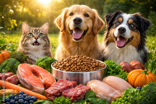 Cat Paws on a Pet Food Texture. Lot of Dry Granules of Crunchy Cat Food. Rotating Background. Animal Feed Pile. Fodder. Meal for Cats. Advertising. Pet Shop, Delivery. Healthy Treat