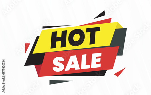 Hot Sale Banner with Bold Geometric Shapes and Modern Promotional Design