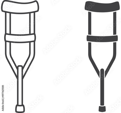 Crutches Icon Set illustration vector