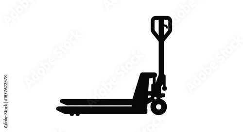 Black silhouette of a pallet jack used for material handling silhouette