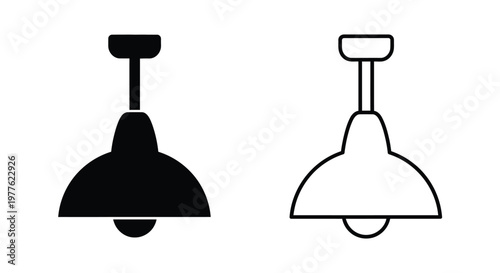 Two ceiling lamps one dark and one light in graphic silhouette