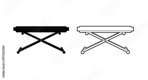 Foldable camping stool design in black and white a striking silhouette
