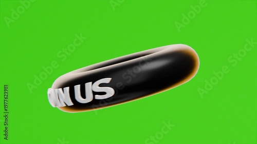 animated text on a doughnut shape saying join us, on green screen background. Recruitment, employment