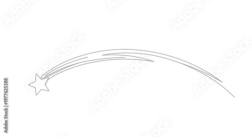 Minimalist Star Streak Line Art - Simple Shooting Star Vector