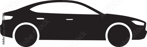 illustration or silhouette of a car. black icon drawing vector