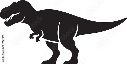 black silhouette of a dinosaur or ancient animal. black icon drawing vector