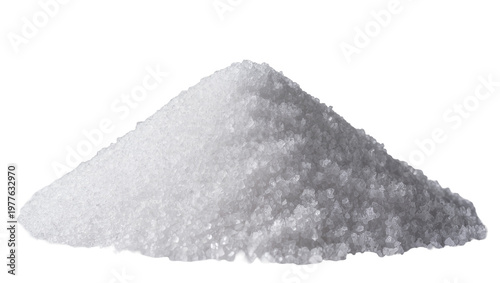 Photos Coarse white salt crystals piled up, isolated on transparent background