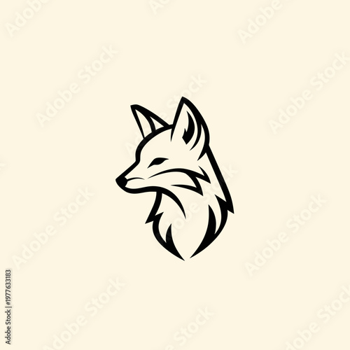 Minimalist Fox Head Logo Design Vector Art.
