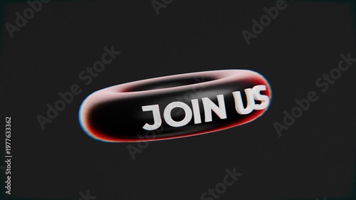animated text on a doughnut shape saying join us, recruitment, employment