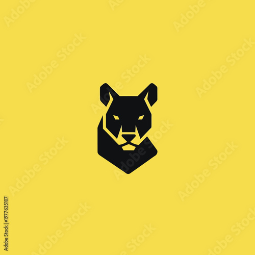 Stylized Black Panther Head Logo Design.