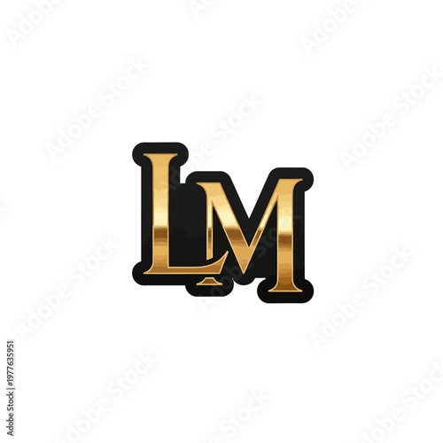 Elegant Gold LM Monogram Logo Design.