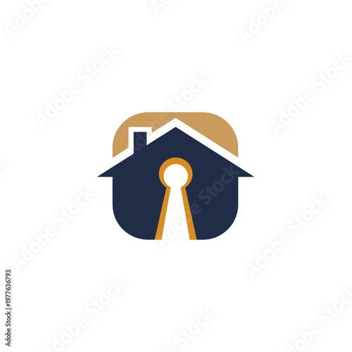 Modern House Keyhole Logo Design.