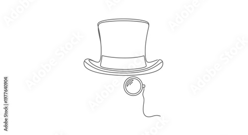 Top Hat and Monocle - Vintage Gentleman Accessory Icon