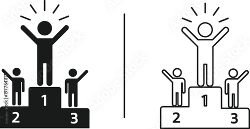 Podium for winners with first second and third place athletes.