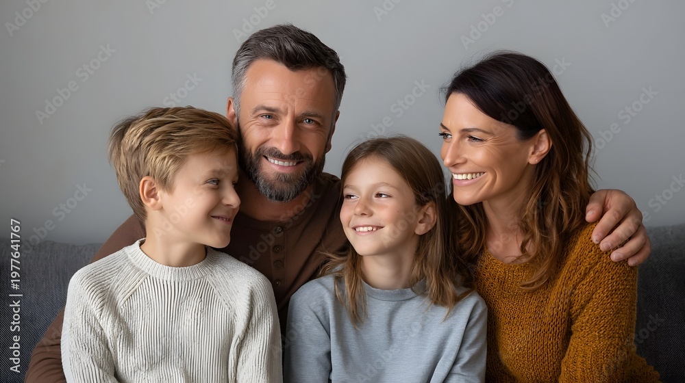 Obraz premium A heartwarming portrait capturing a family of three generating feelings of connection and joy while relaxing together on a sofa