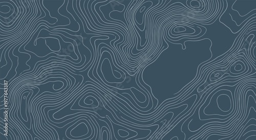 Seamless Abstract Topographic Pattern with Fluid Gray Organic Lines on Dark Gray Background, Elegant Wavy Background Graphic with Editable Vector File for Modern Design Projects