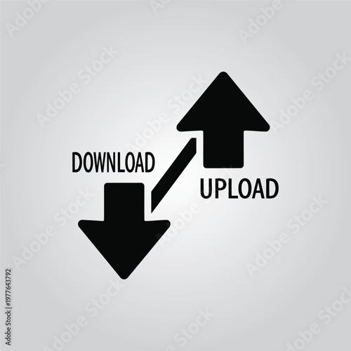 Free Download Editable Vector File of a simple upload and download icon set in a minimalist style - GFXLoad