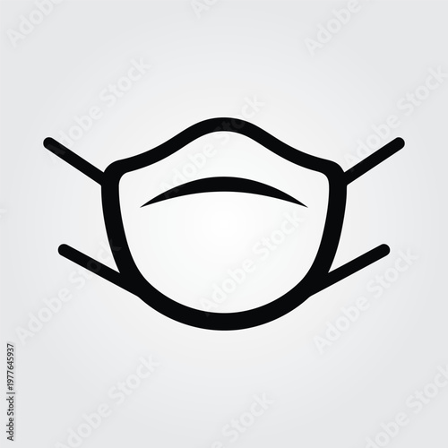 A minimalist filled icon of a face mask in an editable vector file format for various design applications