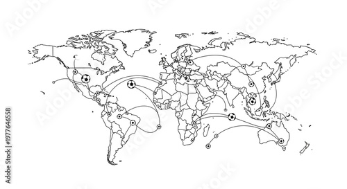 Global Connections Map: Travel Routes and International Network